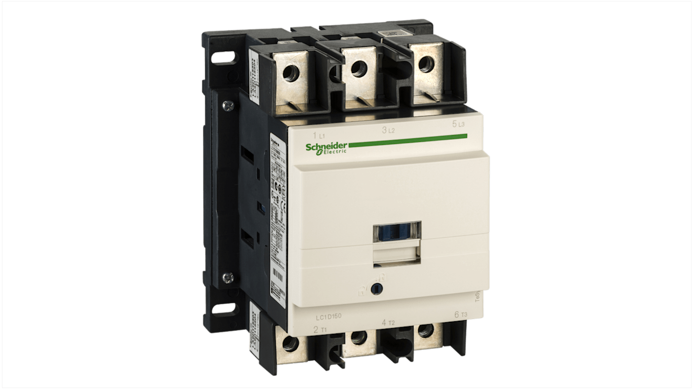 Schneider Electric TeSys D LC1D Contactor, 3-Pole, 150 A, 1 NO + 1 NC