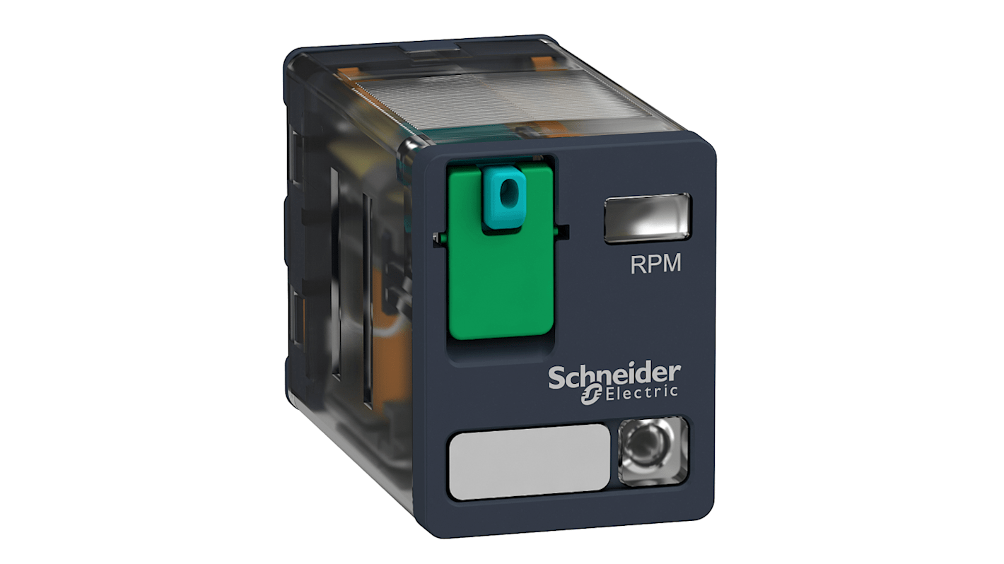 Relè di potenza Schneider Electric serie Harmony Relay RP, DPDT, bobina 24V cc