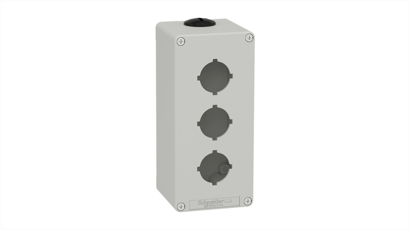 Schneider Electric Grey Die Cast Zinc XAPD Empty Control Station - 3 Hole 30mm Diameter