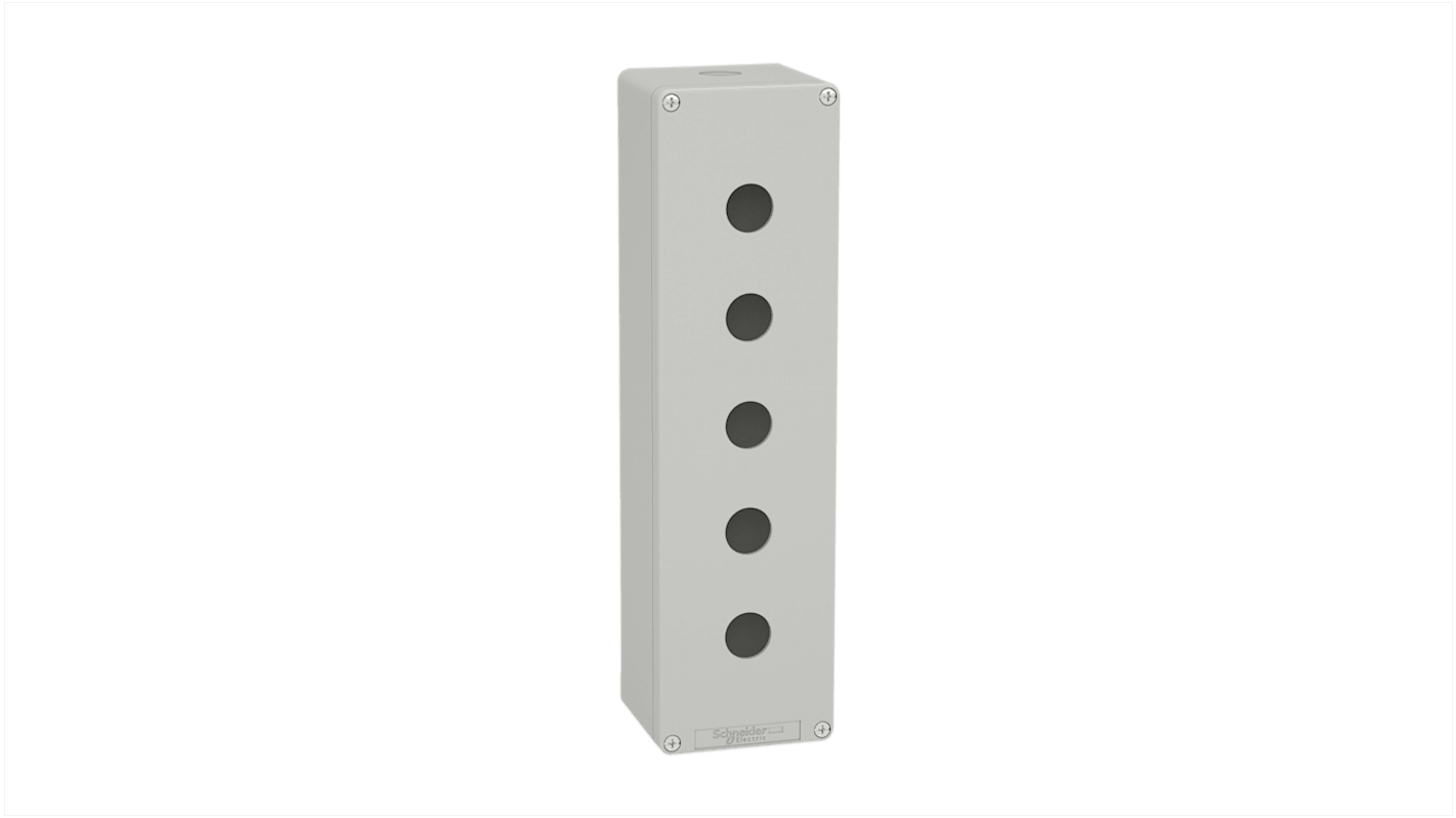 Schneider Electric Grey Die Cast Aluminium XAPD Empty Control Station - 5 Hole 22mm Diameter