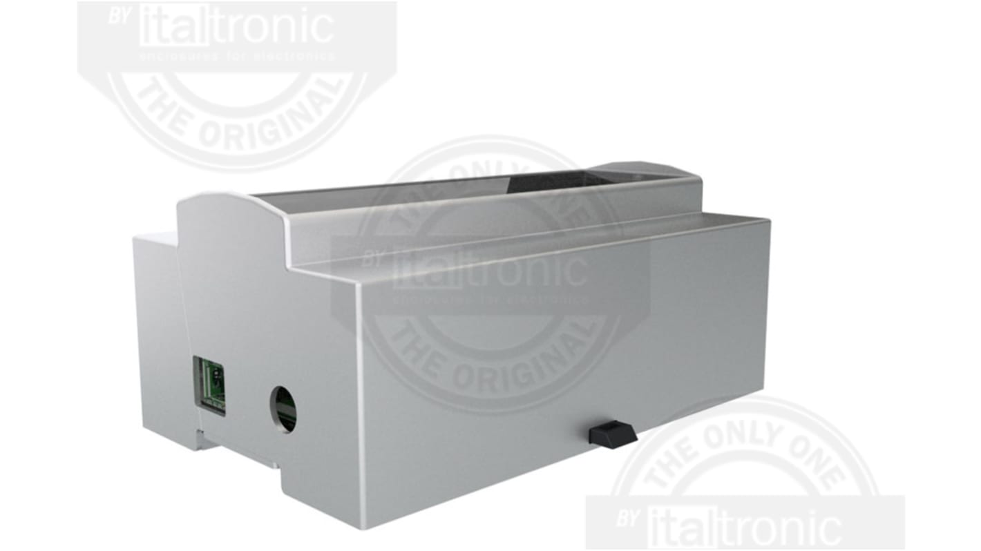 Kit caja para carril DIN Italtronic, de ABS de color Gris, 142.3 x 90.5 x 62mm