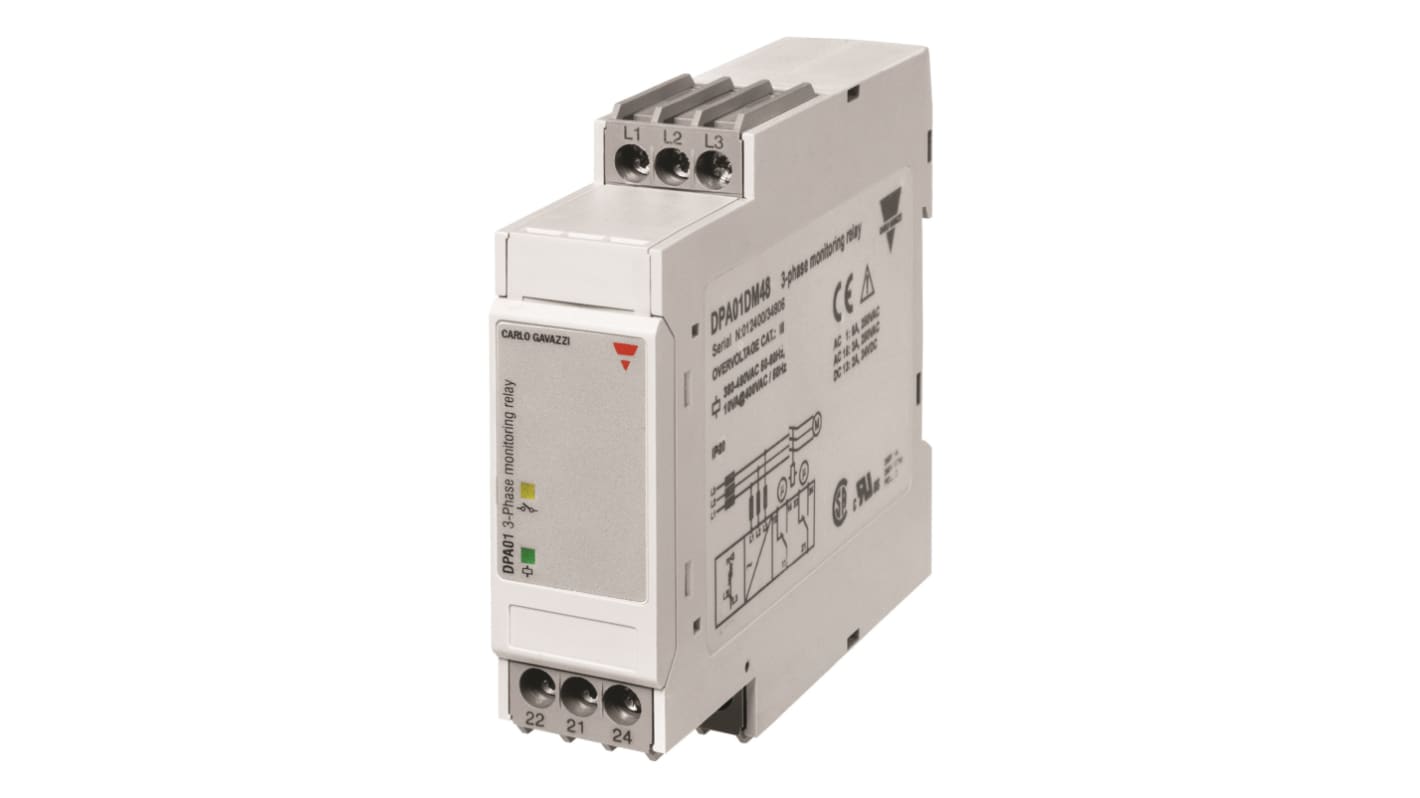 DPA01CM60 Carlo Gavazzi Phase Monitoring Relay, 3 Phase, SPDT RS