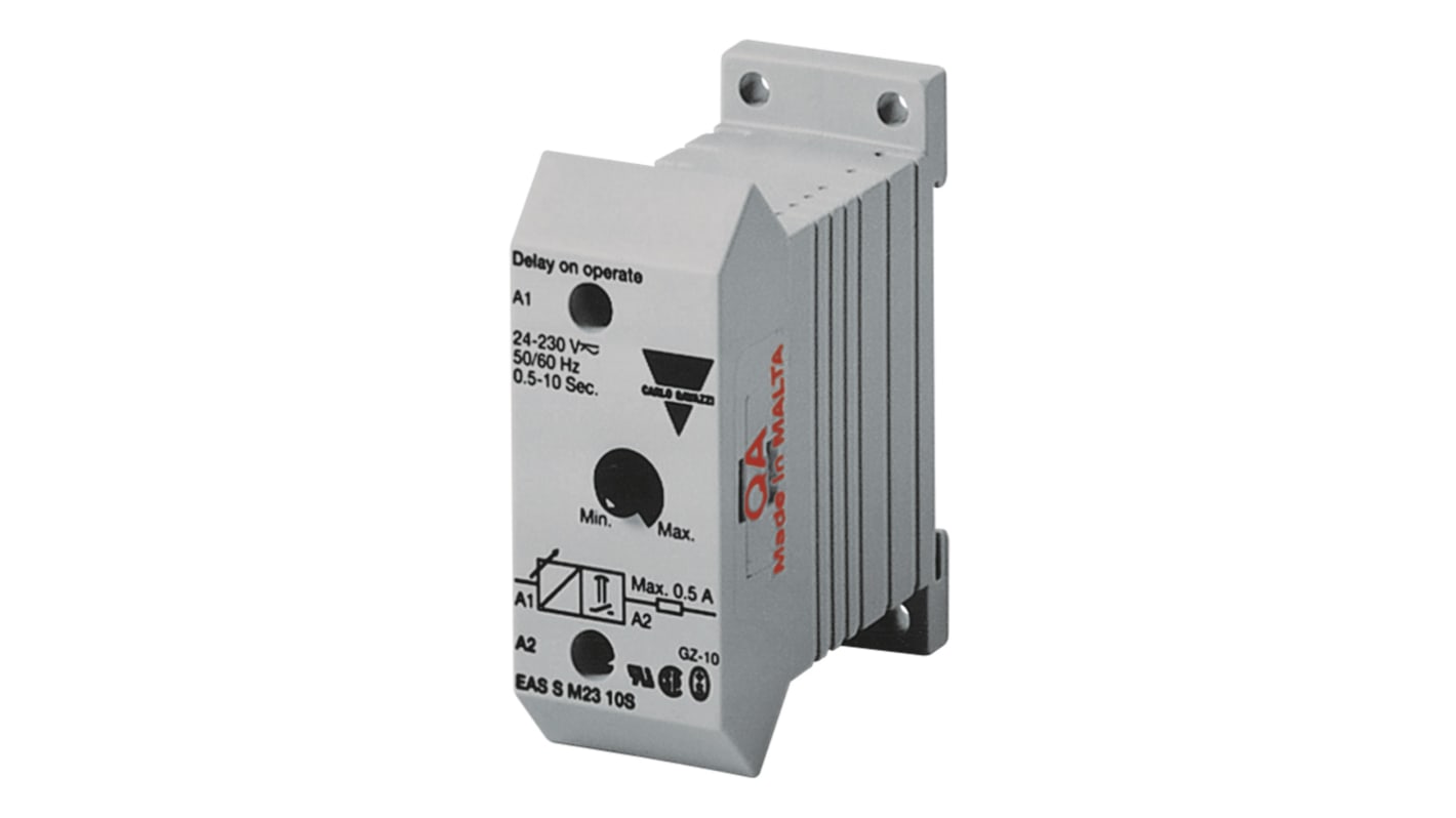 EBSSM231M Carlo Gavazzi DIN Rail Mount Timer Relay, 24 → 230V ac, 2