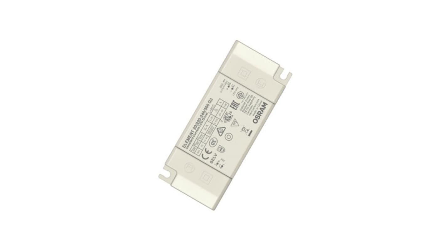 Driver LED corriente constante Osram, IN: 220 →240 V, OUT: 21 → 40V, 150 → 1050mA, 20W, no