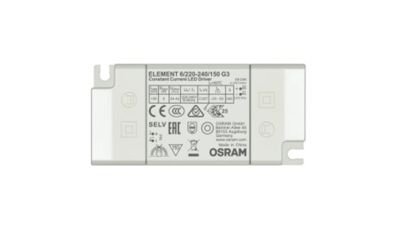 Osram LED Driver, 24 → 42V Output, 6.3W Output, 150 → 1050mA Output, Constant Current