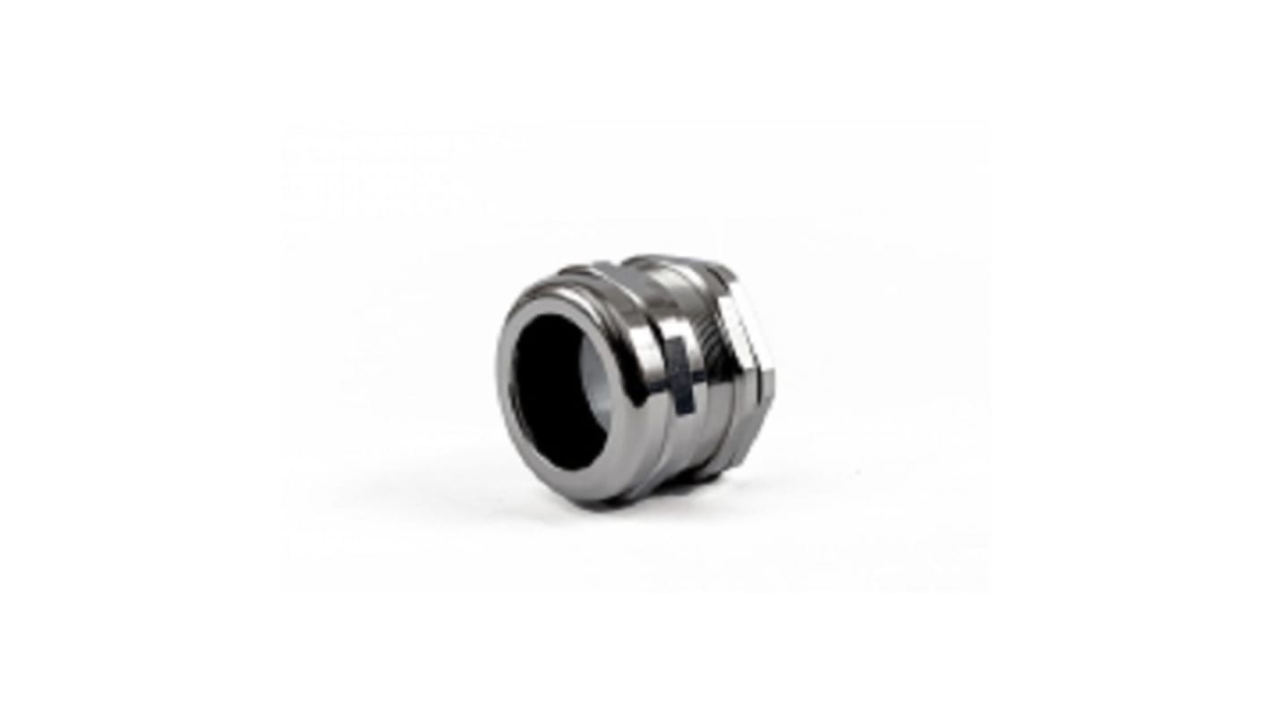 Hammond 1427BCG Series Grey Nickel Plated Brass Cable Gland, M50 Thread, 32mm Min, 38mm Max, IP68