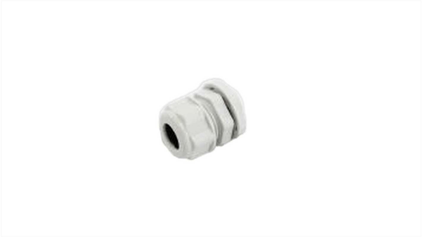 Hammond 1427NCG Series Grey Nylon Cable Gland, M16 Thread, 4mm Min, 8mm Max, IP68