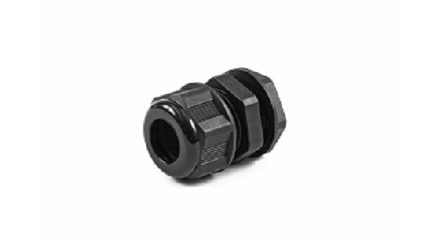 Hammond 1427NCG Series Black Nylon Cable Gland, M20 Thread, 10mm Min, 14mm Max, IP68