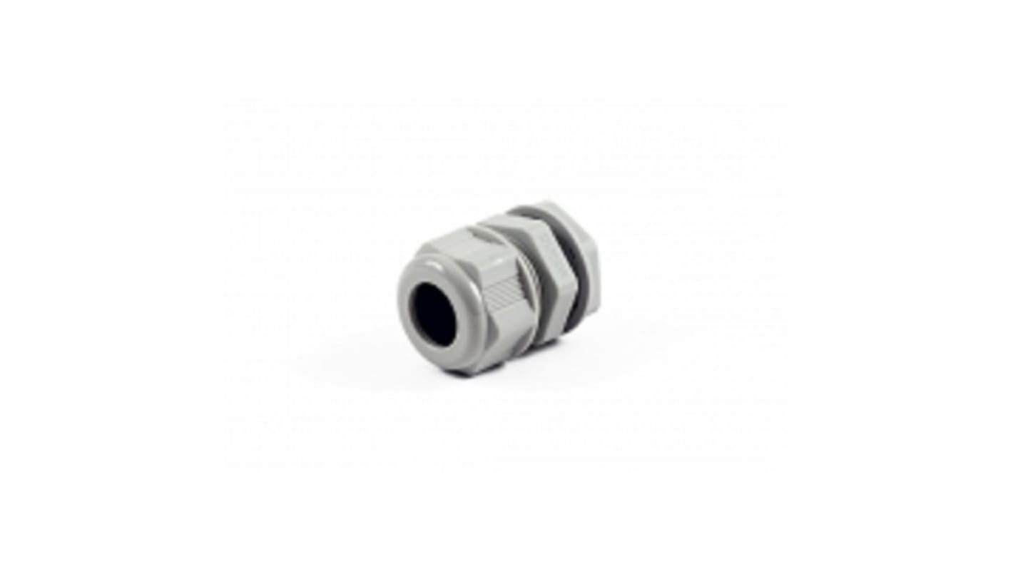 Hammond 1427NCG Series Grey Nylon Cable Gland, M20 Thread, 10mm Min, 14mm Max, IP68