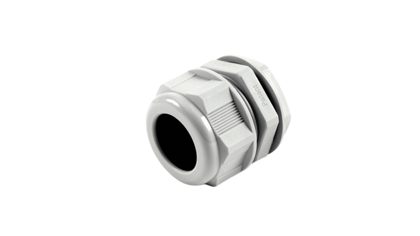 Hammond 1427NCG Series Grey Nylon Cable Gland, M32 Thread, 22mm Min, 32mm Max, IP68