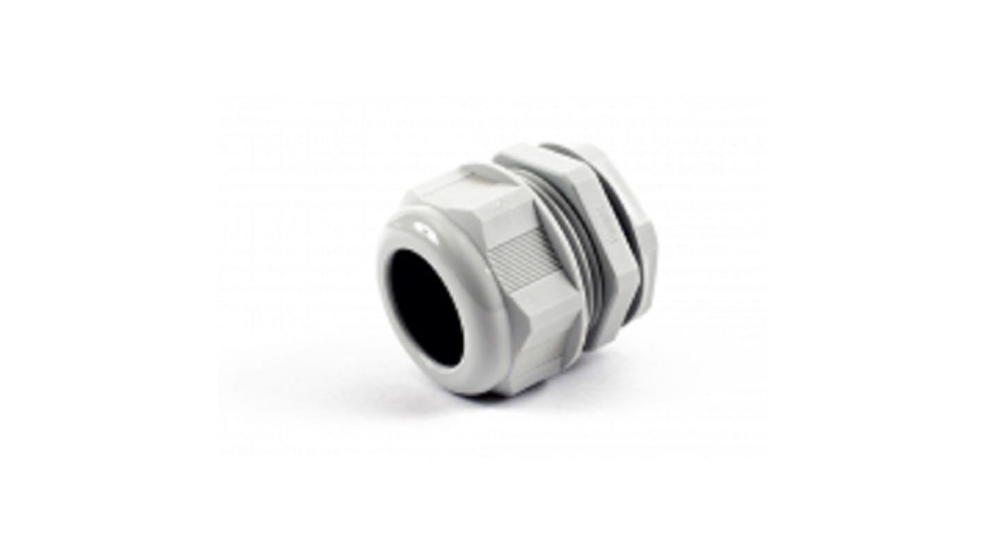 Hammond 1427NCG Series Grey Nylon Cable Gland, M50 Thread, 32mm Min, 38mm Max, IP68