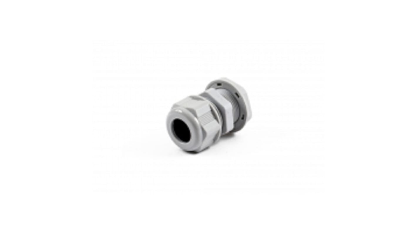 Hammond 1427NCG Series Grey Nylon Cable Gland, PG16 Thread, 10mm Min, 14mm Max, IP68