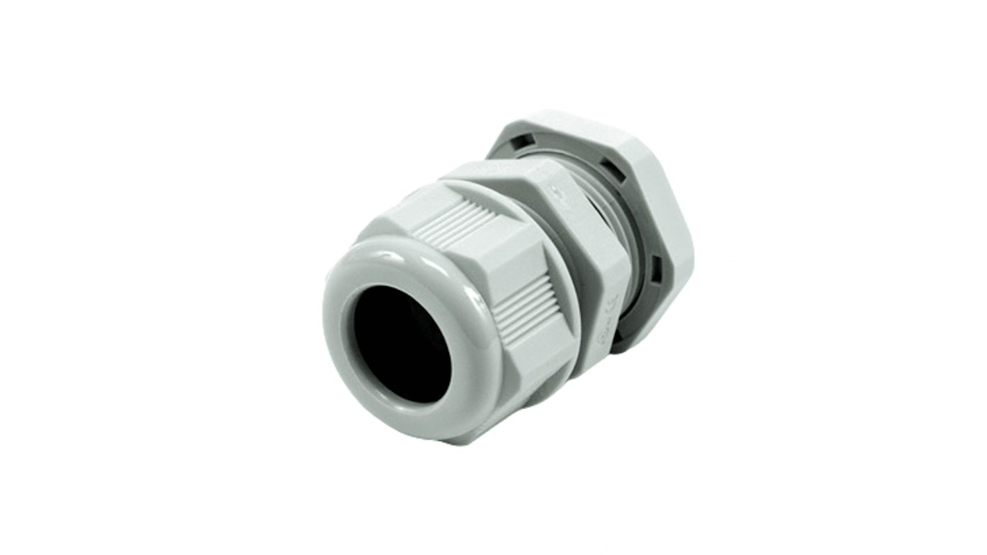 Hammond 1427NCG Series Grey Nylon Cable Gland, PG19 Thread, 12mm Min, 15mm Max, IP68