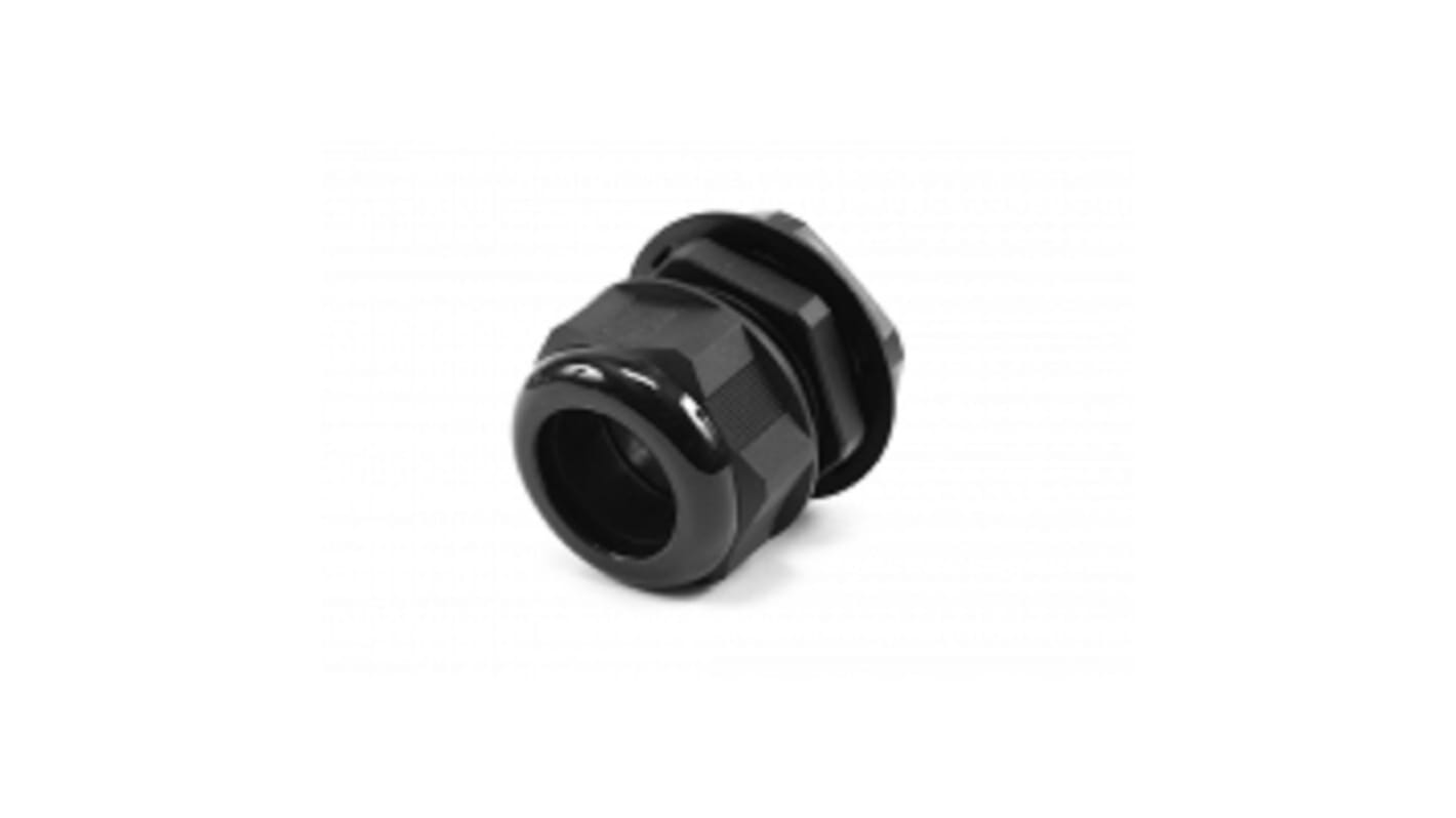 Hammond 1427NCG Series Black Nylon Cable Gland, PG36 Thread, 22mm Min, 32mm Max, IP68