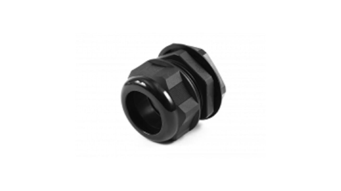 Hammond 1427NCG Series Black Nylon Cable Gland, PG42 Thread, 32mm Min, 38mm Max, IP68