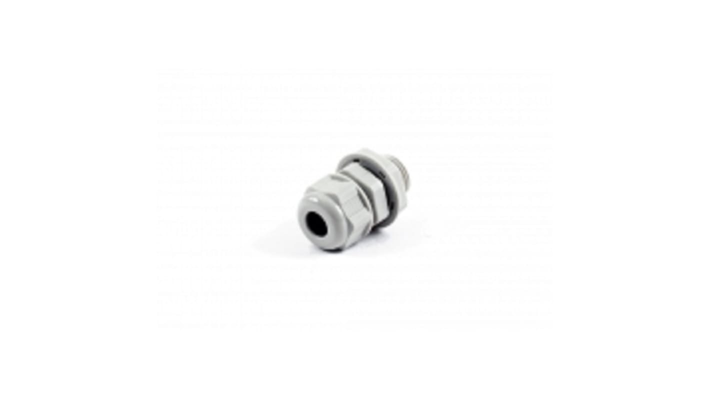 Hammond 1427NCG Series Grey Nylon Cable Gland, PG9 Thread, 4mm Min, 8mm Max, IP68