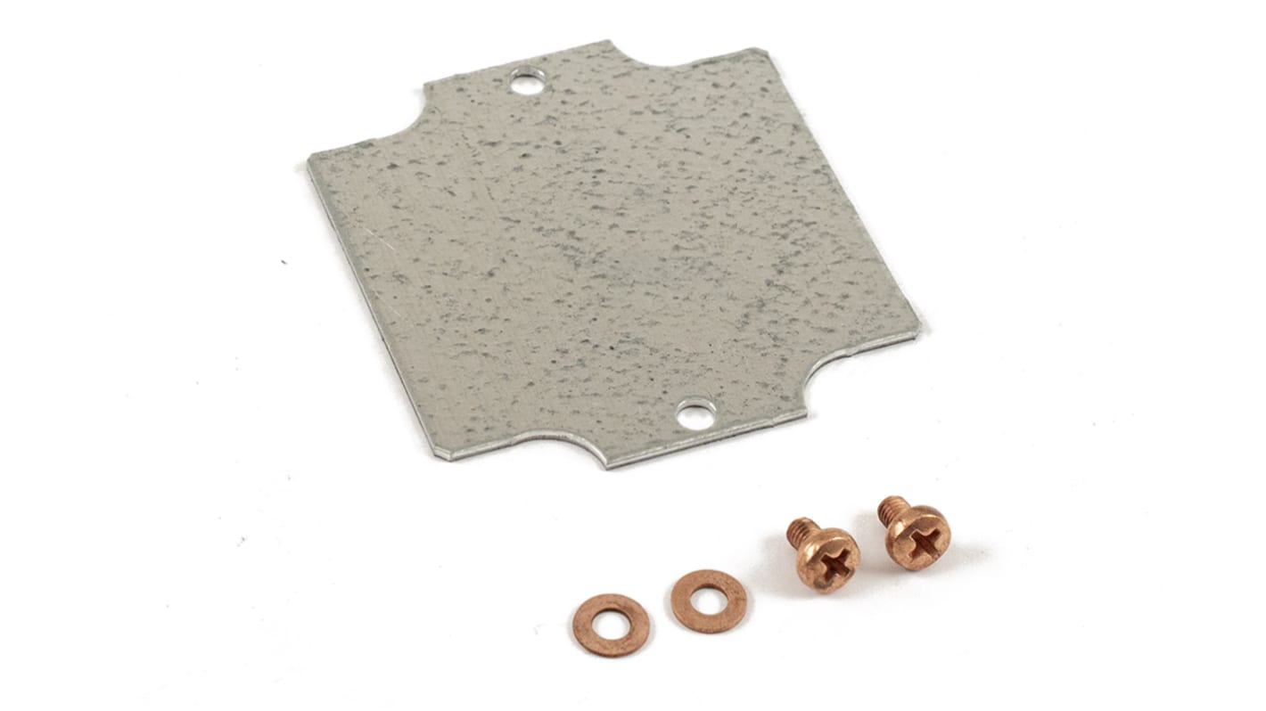 Hammond Steel Mounting Plate, 2.97in W, 80.518mm L for Use with 1590ZGRP081 enclosure