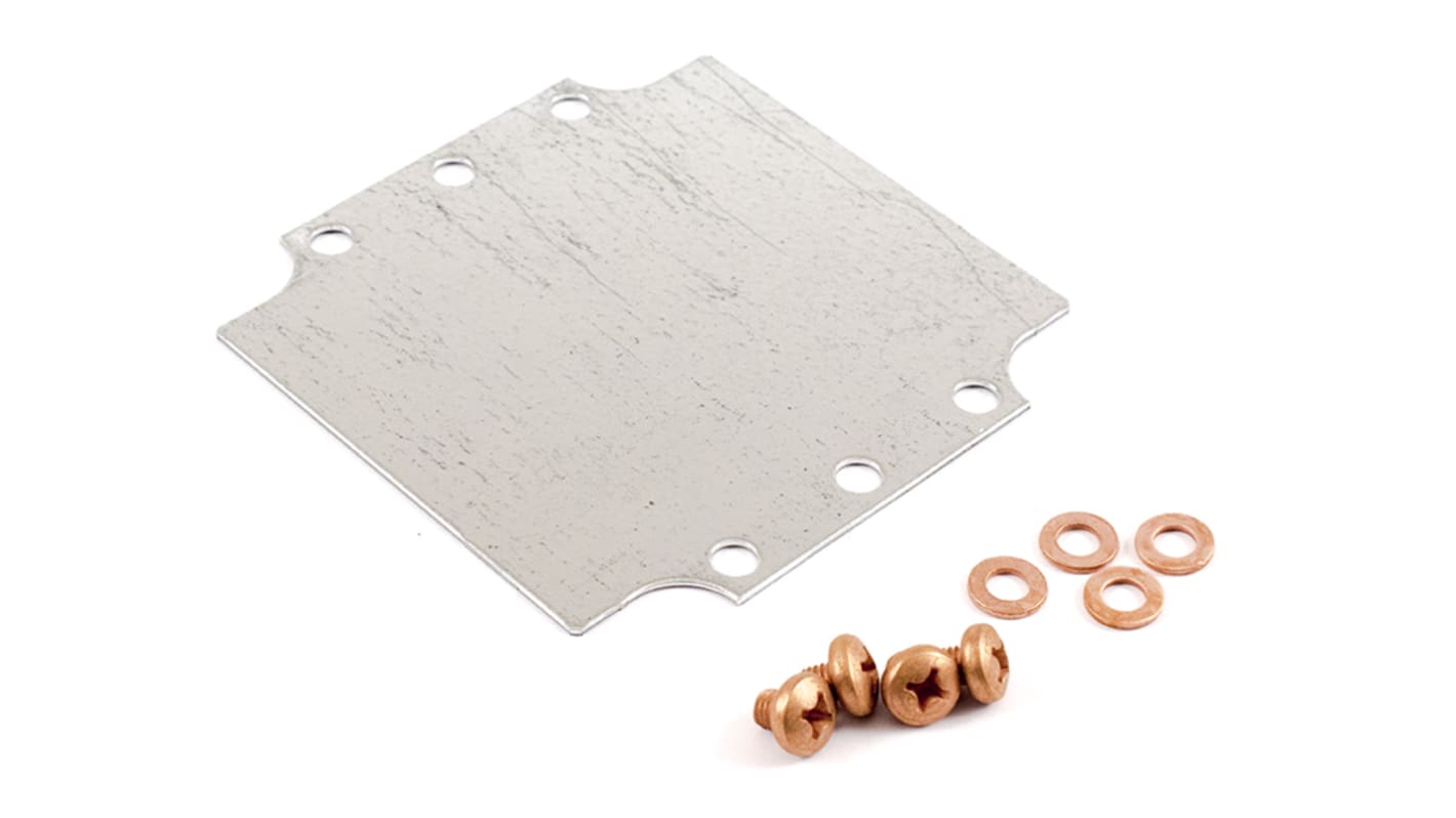 Hammond Steel Mounting Plate, 4.78in W, 119.888mm L for Use with 1590ZGRP121 enclosure