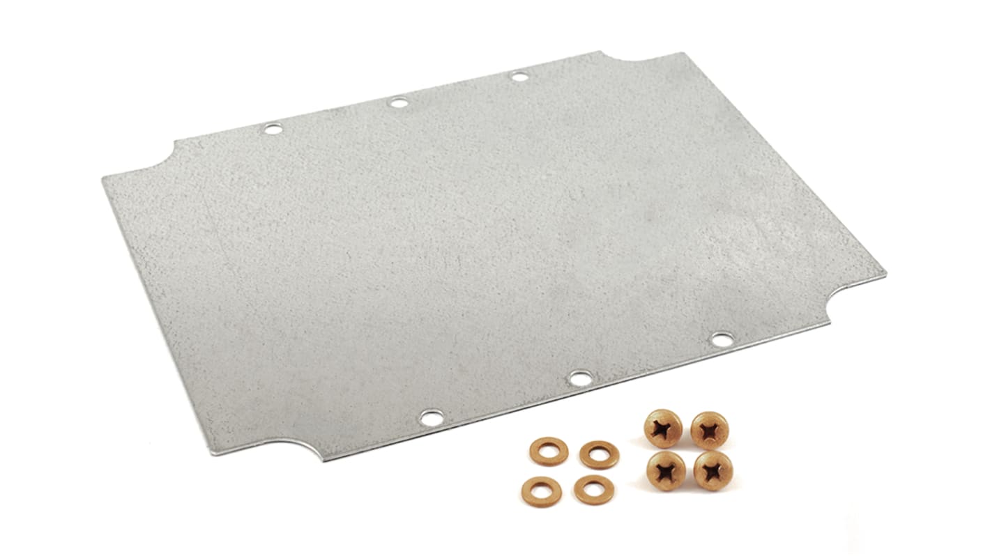 Hammond Steel Mounting Plate, 9.84in W, 199.898mm L for Use with 1590ZGRP233 enclosure