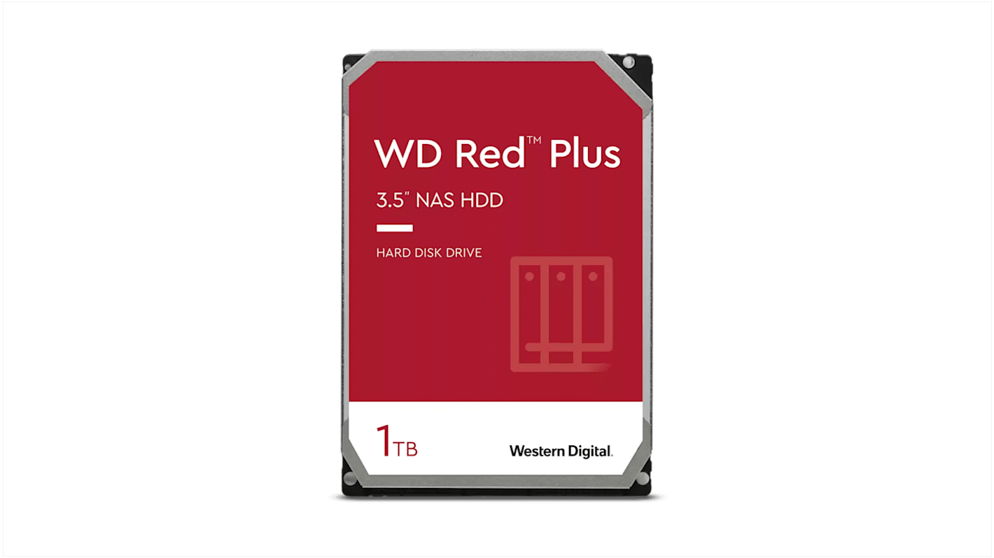 Western Digital WD Red Plus, 3,5 Zoll Intern Festplattenlaufwerk SATA III Industrieausführung, 2 TB, HDD