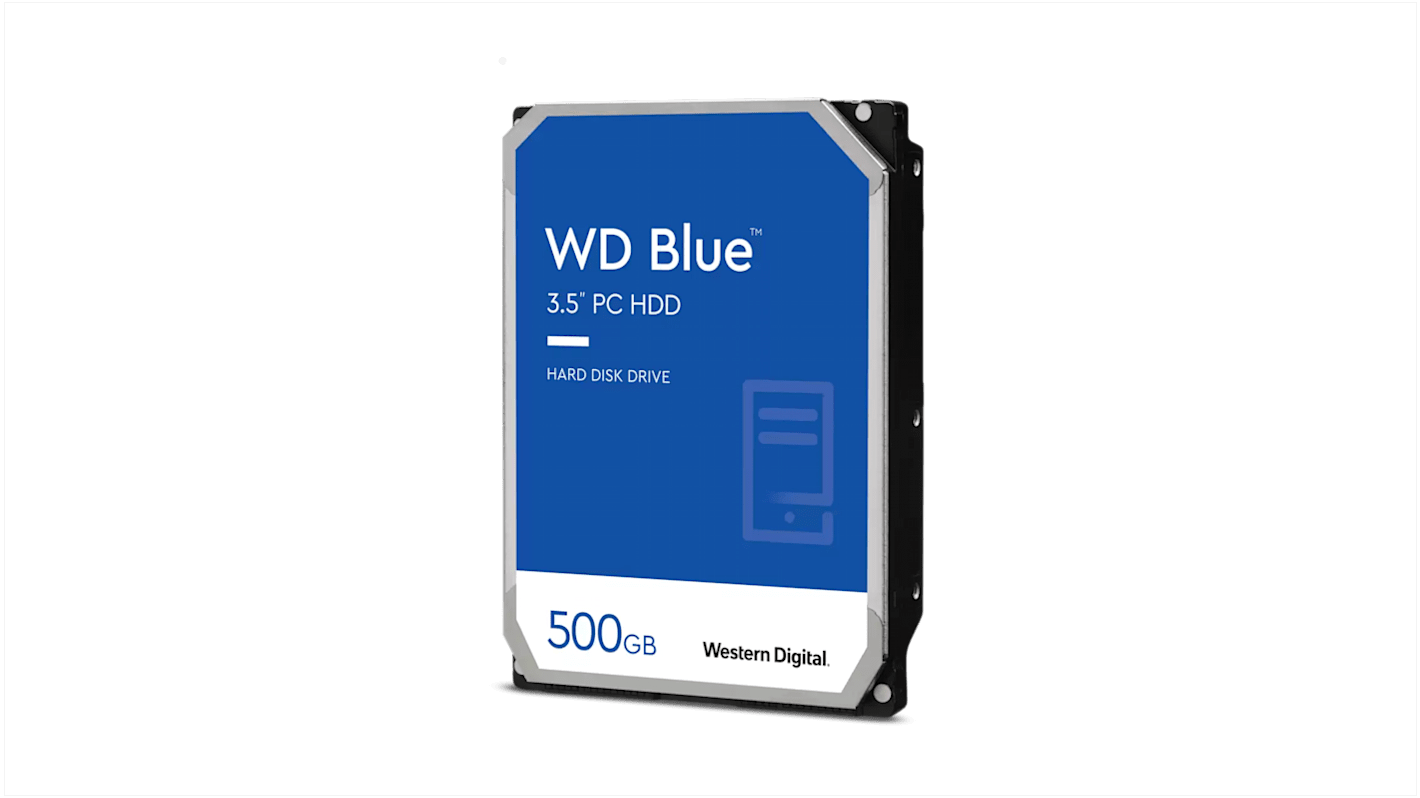 Western Digital WD Blue 3,5-Zoll-PC-Festplatte, 3,5 Zoll Intern Festplattenlaufwerk SATA III Industrieausführung, 6 TB,