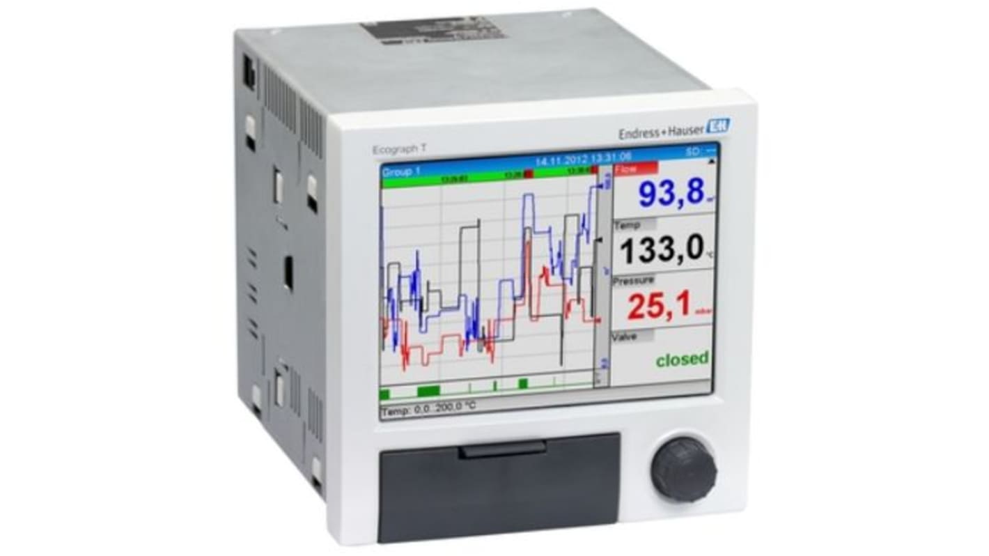 Registrador de tiempos de operaciones Endress+Hauser RSG35-B1A, 4 entradas, RSG35-B1A, Gráfica, Corriente, Frecuencia,