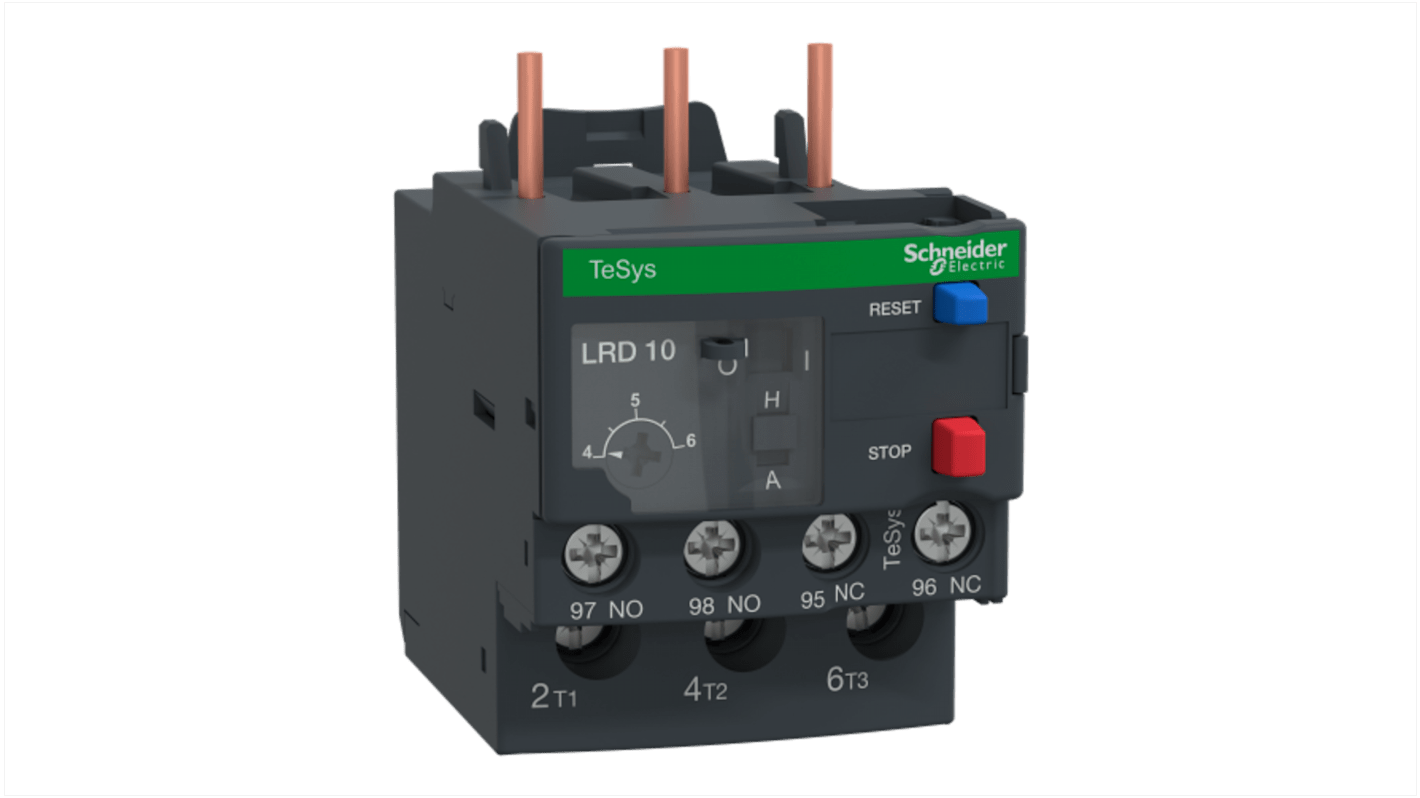 Relè di sovraccarico termico Schneider Electric, 1 NA + 1 NC, carico FLC 4 → 6 A, 5 A