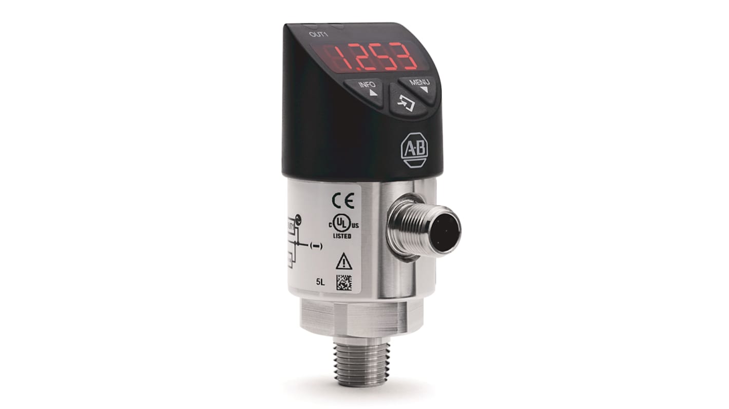 Rockwell Automation 836 Series Pressure Sensor, 16psi Min, 1500psi Max, Analogue Output, Relative Reading