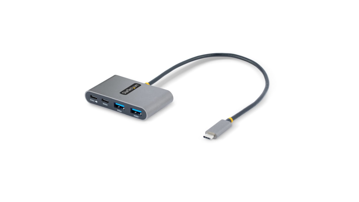 StarTech.com 4 Port USB 3.0 USB A, USB C USB C Hub, USB Bus Powered, 1.7 x 3.0 x 0.6in