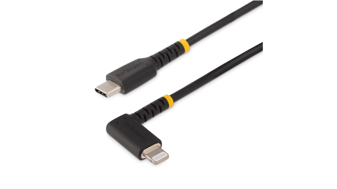 StarTech.com USB 2.0 Lightning Cable, Male USB C to Male Lightning Rugged Apple Lightning Cable, 1m