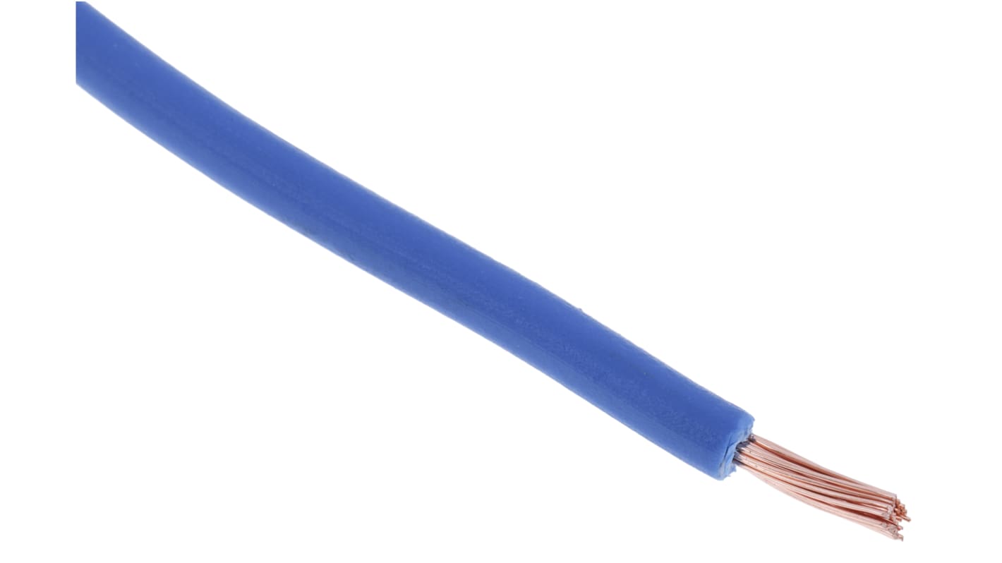 RS PRO Blue 0.5 mm² Hook Up Wire, 22 AWG, 16/0.2mm, 100m, PVC Insulation