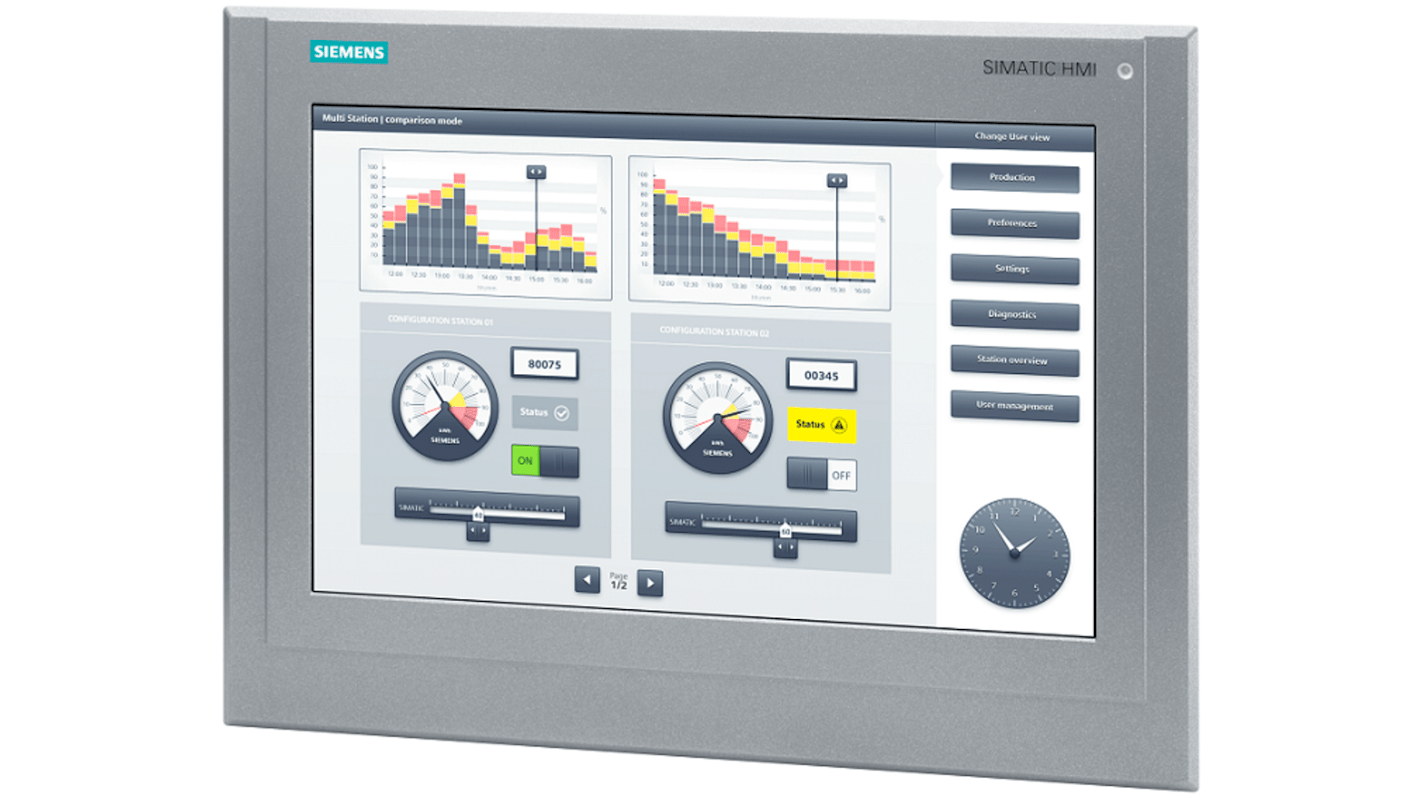 Siemens HMIパネル サイズ：15.4インチ, SIMATICシリーズ, IP20、IP66, 6AV21240QC130AX0