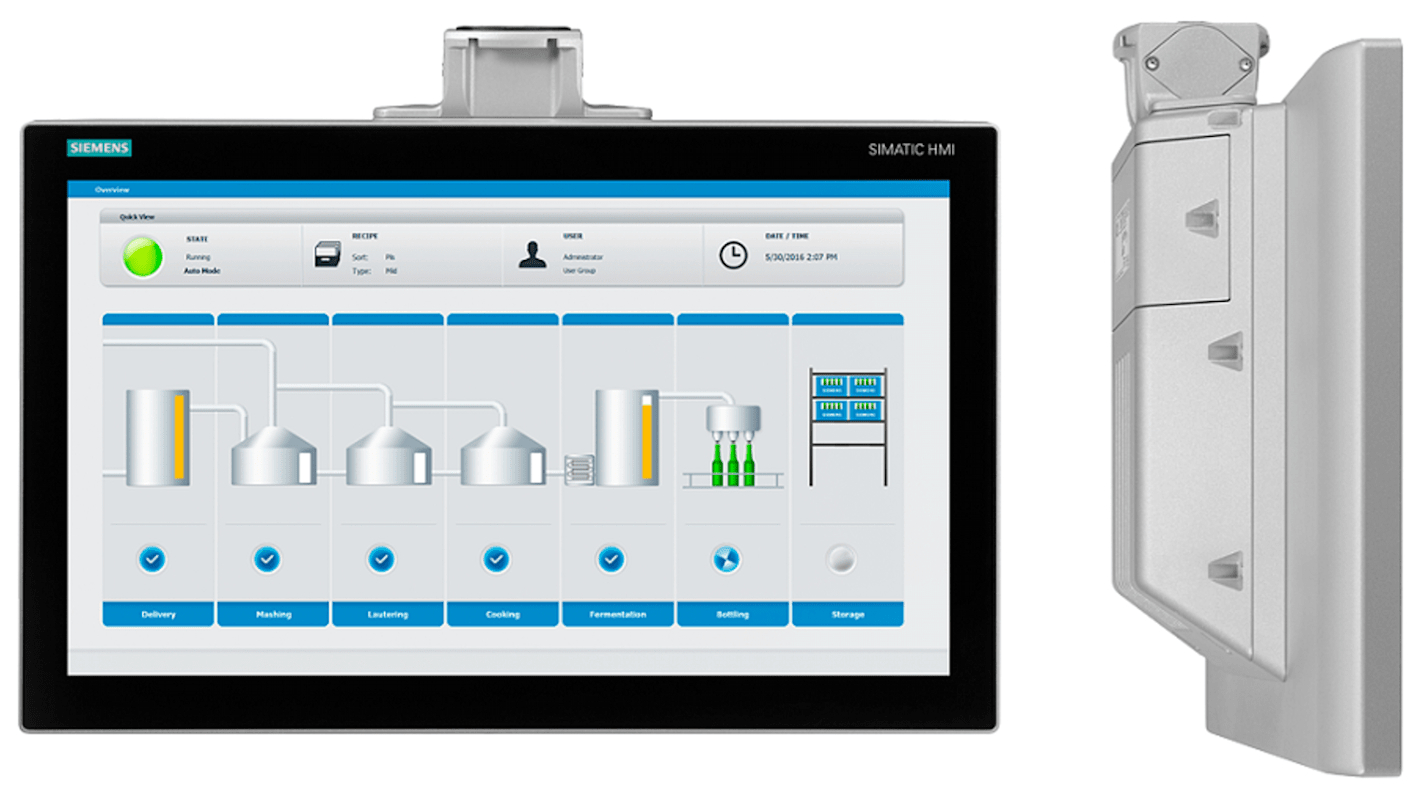 Siemens 18,5 tommer TFT HMI-panel, SIMATIC TP1900 Comfort PRO, 1366 x 768pixels PROFINET, MPI, PROFIBUS DP