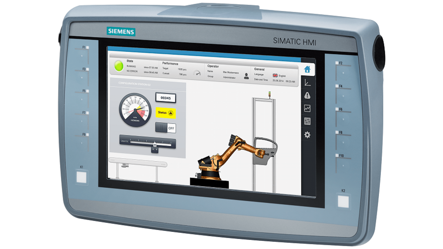 Siemens 6AV21252JB030AX0, SIMATIC, HMI-Panel, KTP900 Mobile, TFT, 800 x 480pixels, 9 Zoll