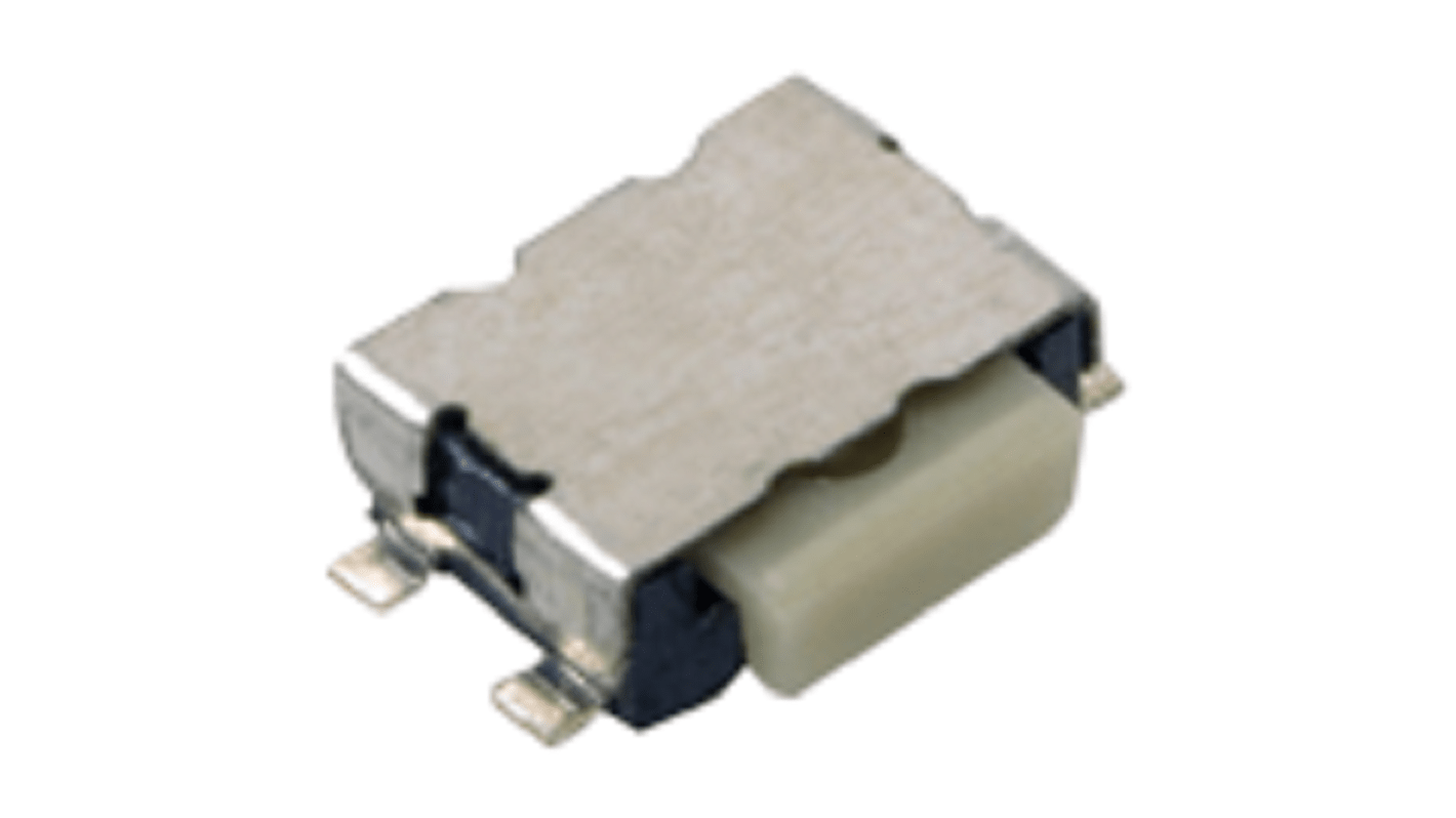 Interruptor táctil tipo Botón rectangular, Plateado, contactos SPST, IP40, Montaje superficial
