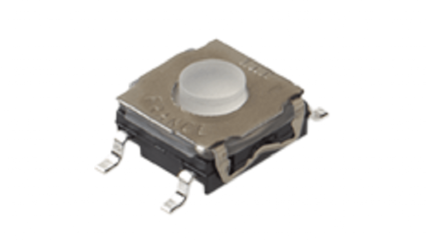 IP67 Silver Standard Tactile Switch, SPST 50 mA Surface Mount