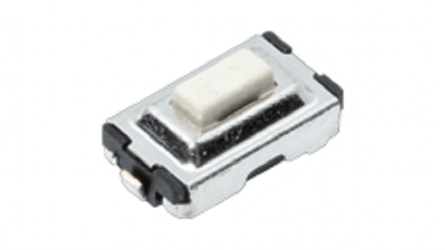 C & K IP40 Silver Hard Actuator Tactile Switch, SPST 50 mA Surface Mount