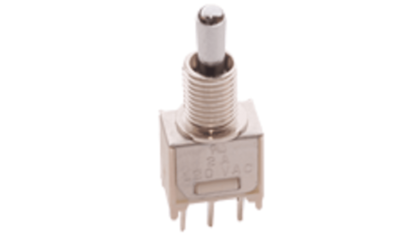 C & K Toggle Switch, Through Hole Mount, On-On, SPDT, Through Hole Terminal
