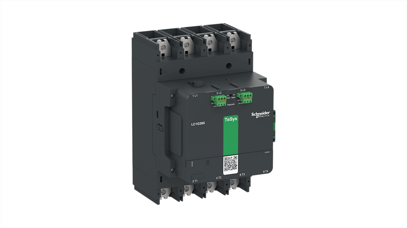 Schneider Electric TeSys F LC1G Contactor, 24 → 48 V ac/dc Coil, 4-Pole, 385 A, 1 NO + 1 NC