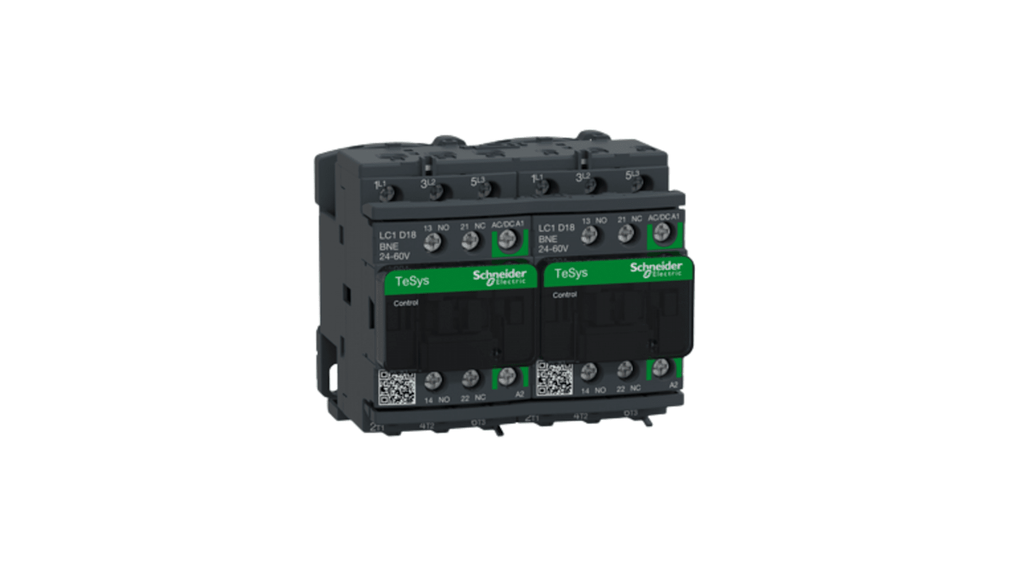 Teleinvertore Reversibile Schneider Electric, serie LC2D, 3 poli, 1 NA + 1 NC, 18 A, bobina 24 V