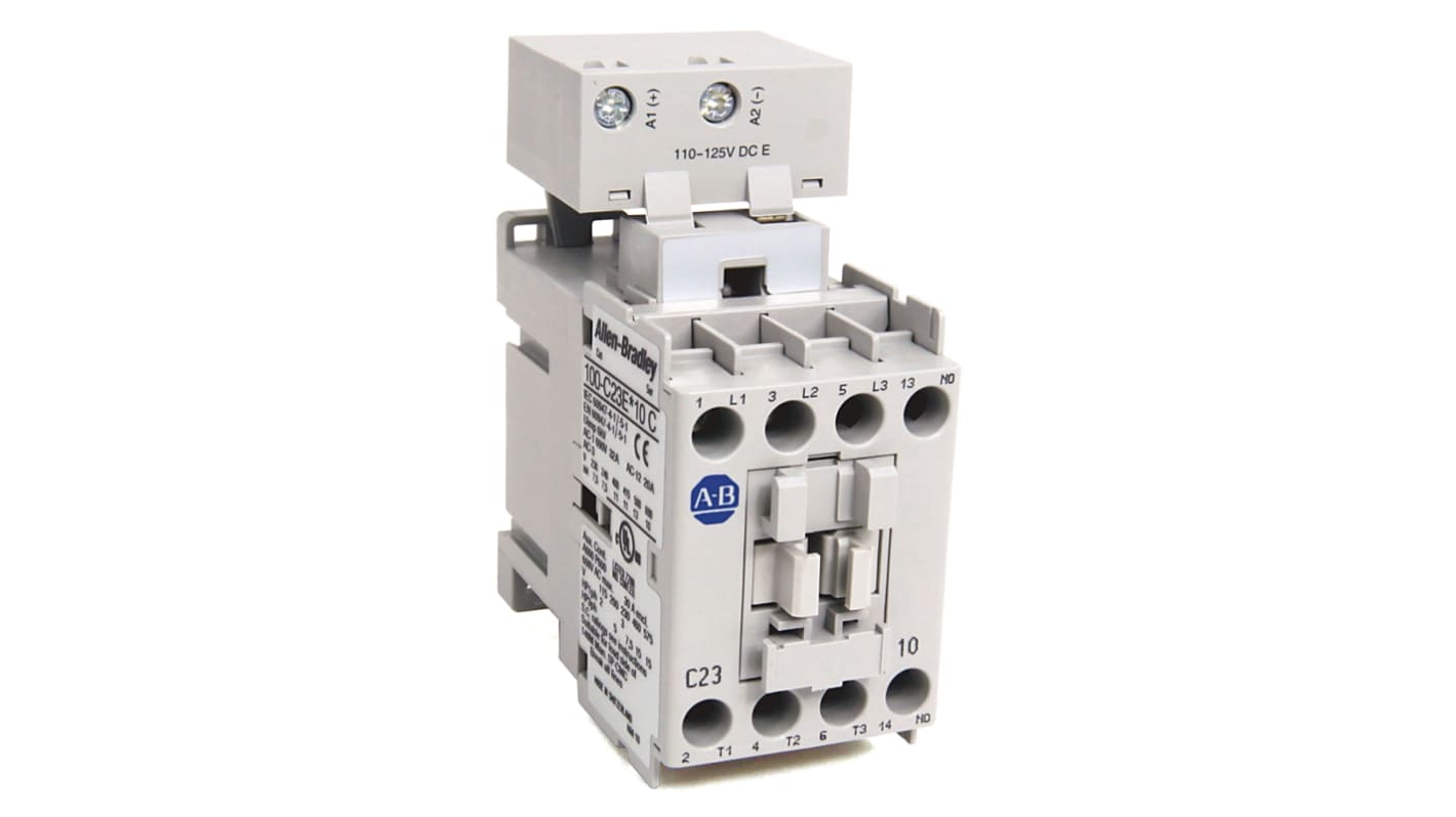 Rockwell Automation 100-C23EJ01 100-C Contactors Leistungsschütz / 24 V DC Spule, 3 -polig 1 Öffner / 23 A