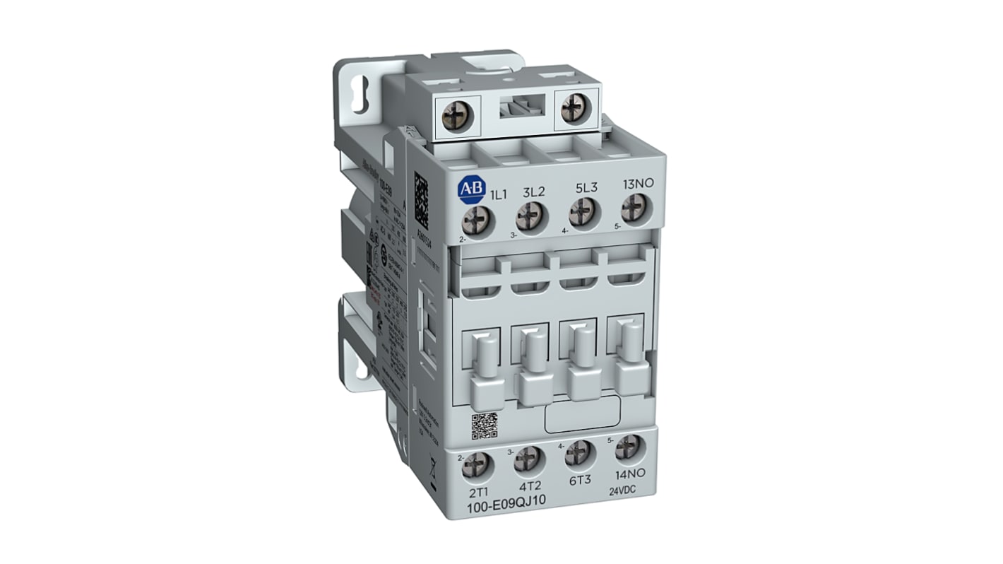 Contattore Direct on Line Rockwell Automation, serie 100-E Contactors, 3 poli, 1 NA, 16 A, bobina 24 V c.c.