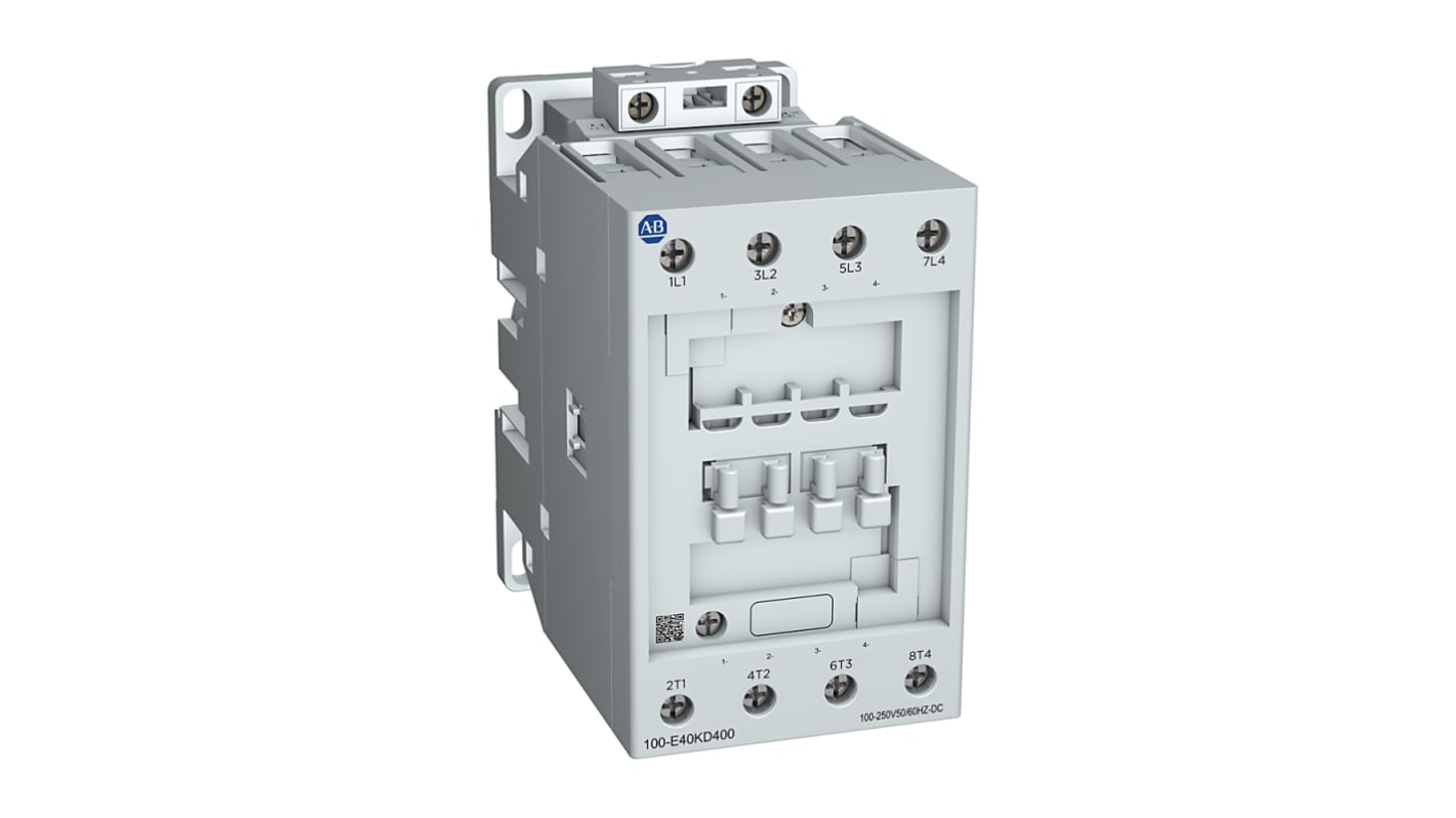 Contattore Direct on Line Rockwell Automation, serie 100-E Contactors, 4 poli, 4NA, 40 A, bobina 100 a 250 V c.a.