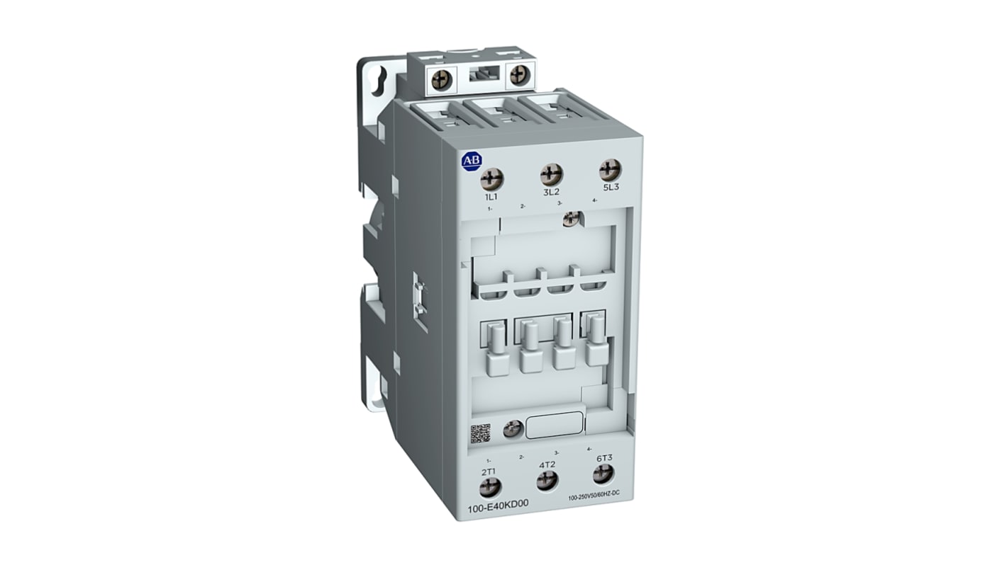 Rockwell Automation 100-E65 100-E Contactors Contactor, 100 to250 V ac Coil, 3-Pole, 65 A, 1NC