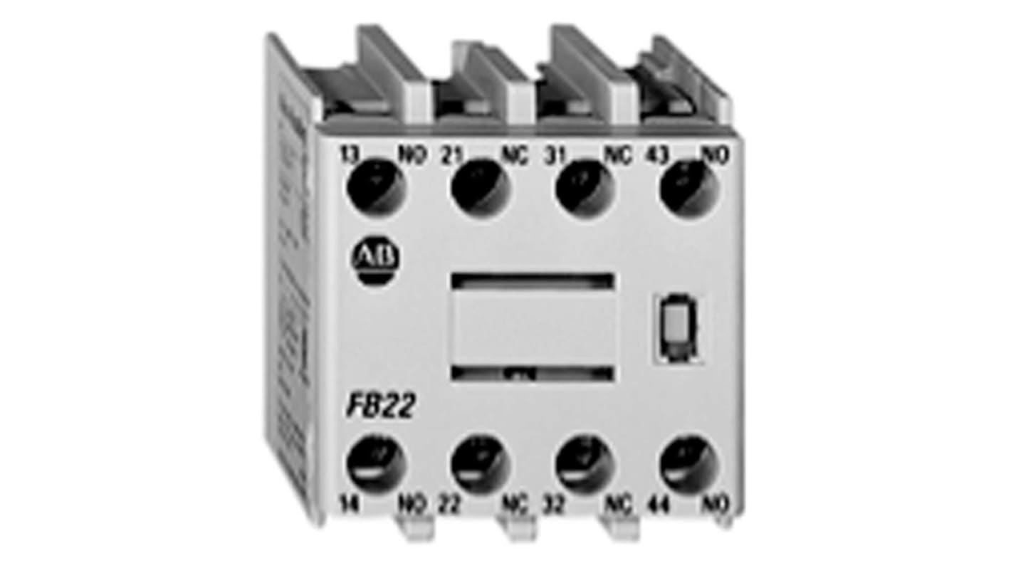 Blocco di contatti ausiliari Rockwell Automation, 2 contatti, 1NC/1NO, montaggio frontale, serie 100-E Contactors