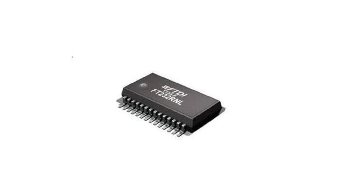 FTDI Chip FT232RNL-TUBE, USB to Serial UART, 28-Channel, 3.14Mbps, USB 2.0