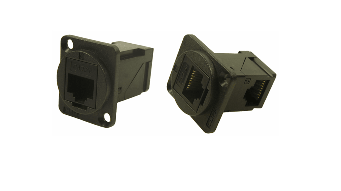 RS PRO SinglePort RJ45 Female Feedthrough Connector, Cat5e