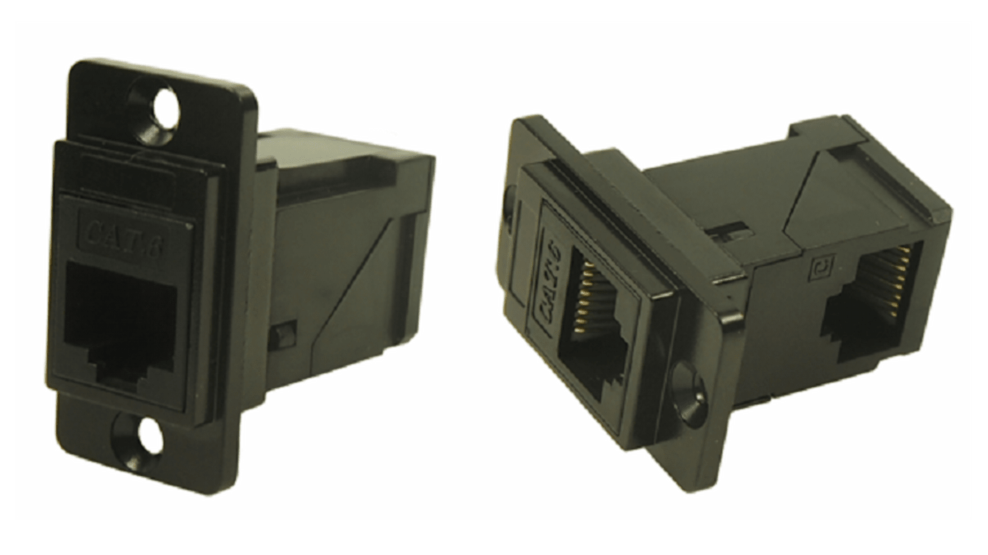 RS PRO SinglePort RJ45 Female Feedthrough Connector, Cat6