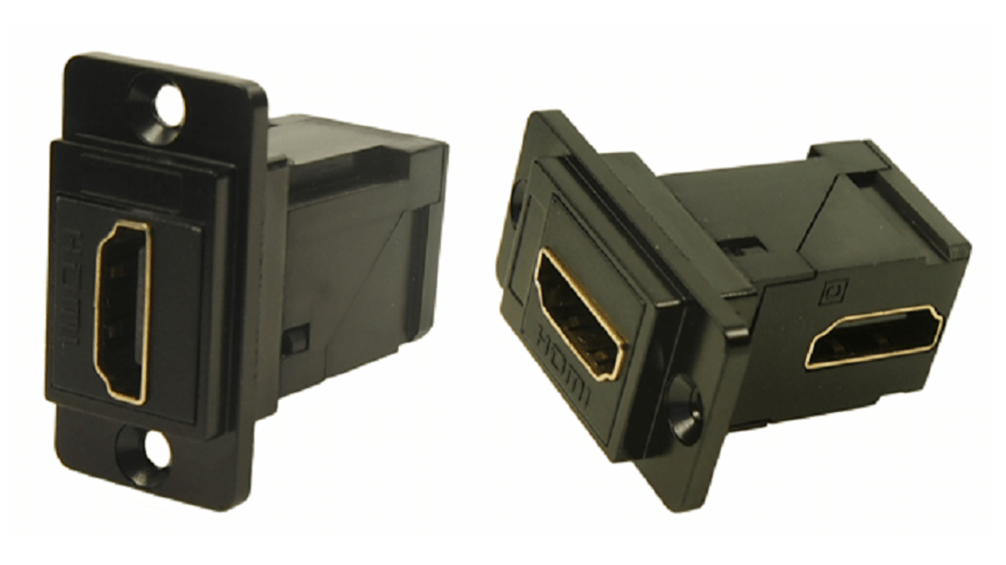 Connecteur HDMI traversant RS PRO Femelle Traversée de panneau 19 voies 35.3 x 19 x 35.5 mm Angle droit