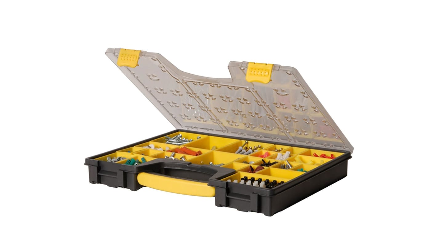 Caja organizadora Stanley de 25 compartimentos ajustables, 422mm x 52mm x 334mm